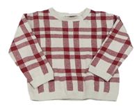 Červeno-biely kockovaný sveter zn. Primark