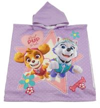 Fialové froté osuškové pončo s Paw PAtrol s kapucňou Nickelodeon
