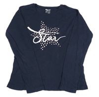 Tmavomodré tričko s hviezdičkou a nápisom zn. Pepperts