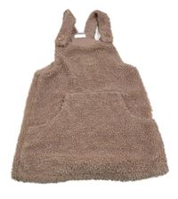 Svetloružové huňaté podšité šaty Next