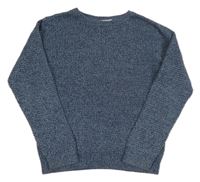 Tmavomodrý melírovaný sveter H&M