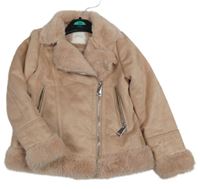 Ružová semišová zateplená bunda Next