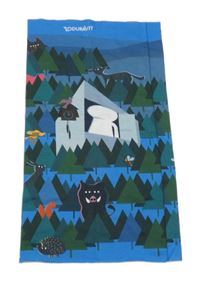 Modro-zelený vzorovaný nákrčník so zvieratkami