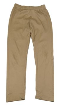 Béžové rebrované legíny