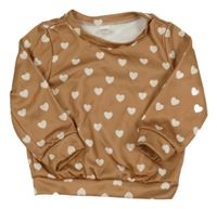 Hnedá mikina so srdiečkami Shein