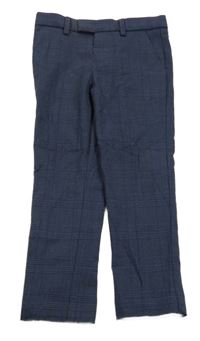 Tmavomodré kostkované slavnostní kalhoty M&S