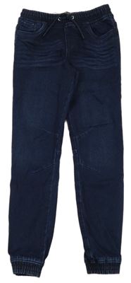 Tmavomodré elastické teplákové cuff rifle Denim Co.