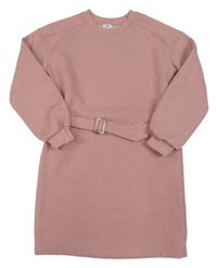 Starorůžové teplákové šaty s páskem River Island