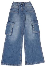 Modré široké cargo rifle H&M