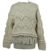 Dámský smetanový ažurový svetr s perlami River Island 