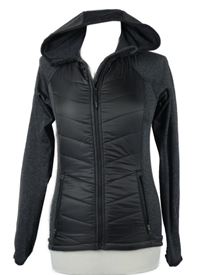 Dámská černo-tmavošedá šusťákovo/tepláková bunda s kapucí H&M