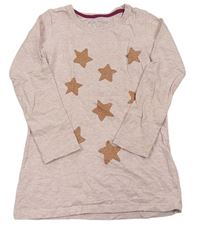 Svetloružové melírované pyžamocé tričko s hviezdami Next