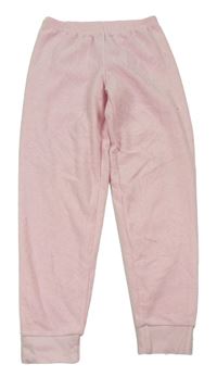 Světlerůžové fleecové pyžamové kalhoty 
