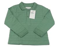 Nové - Zelené pruhované polo triko Primark