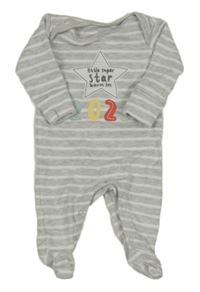 Sivo-biely pruhovaný overal s nápisom zn. F&F