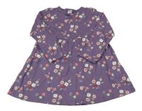 Fialové květované bavlněné šaty Dopodopo