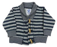 Sivo-tmavomodrá pruhovaná prepínaci mikina Next