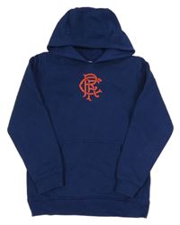 Tmavomodrá futbalová mikina s kapucňou