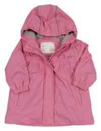 Ružová vodeodolná zateplená bunda s kočičkami a kapucňou X-mail
