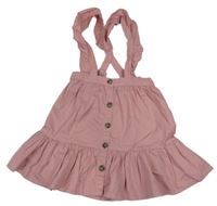 Ružová plátenná sukňa s trakami H&M