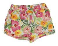 Bielo-farebné kvetované teplákové kraťasy Dunnes