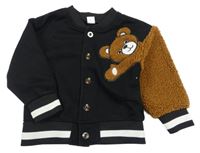 Čierno-hnedá prepínaci mikina s medvěďom