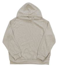 Světlebéžové úpletové žebrované mikinotriko s kapucňou H&M