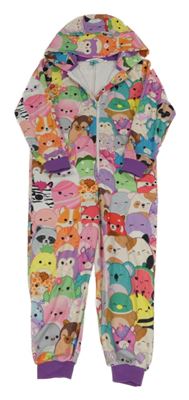 Farebná fleecová kombinéza s kapucí - Squishmallows