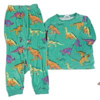 Zelené plyšové pyžama s dinosaurami M&S