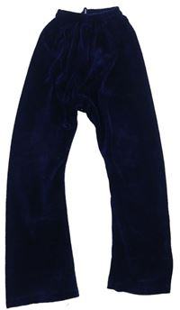 Kockovaným - tmavomodré zamatové nohavice