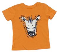 Oranžové tričko so zebrou George