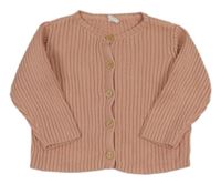 Svetloružový rebrovaný prepínaci sveter H&M