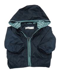 Tmavomodrá šusťáková jarní bunda s kapucí Orchestra