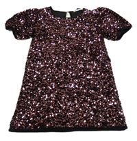 Čierna zamatová slávnostná tunika s flitrami