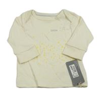 Nové - Smotanové hviezdičkované tričko s nápisom M&S