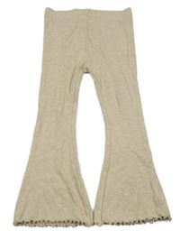 Béžové žebrované flare tepláky Next