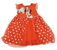 Nové - Červené bavlněno/síťované šaty s Minnií Disney