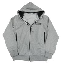 Šedá propínací mikina s kapucí 