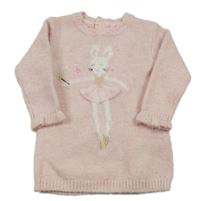 Růžové svetrové šaty se zajíčkem Primark