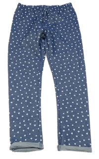 Modré legíny riflového vzhledu se srdíčky Topolino