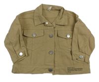 Béžová rifľová bunda s nápismi D.M.X.