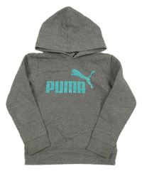 Šedá mikina s logem a kapucí Puma