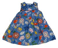 Modré menšestrové šaty so zvieratkami Baby Boden