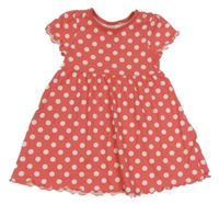 Ružové bavlnené šaty s bodkami Topolino