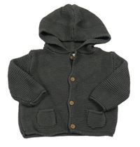 Sivý prepínaci sveter s kapucňou Next