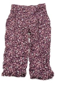 Fialové lehké kalhoty s kytičkami George