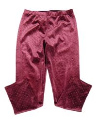 Ružové zamatové nohavice s bodkami Tu