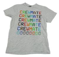 Šedé melírované tričko s Among US