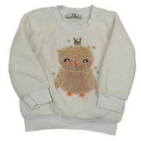 Smotanová chlpatá mikina so sovou C&A