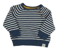 Tmavomodro-biely pruhovaný sveter Manor